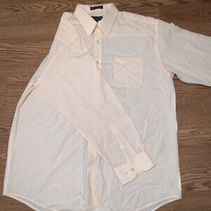 DANIEL ELLISSA New York Men's Pale Yellow Dress Shirt Long Sleeve 17.5 34-35